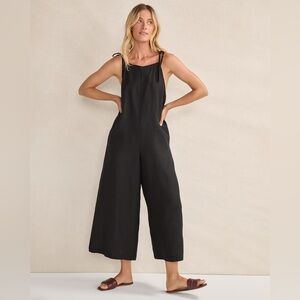 Haute Hippie Linen Swimsuit cover/Jumpsuit Wide Leg Black Small